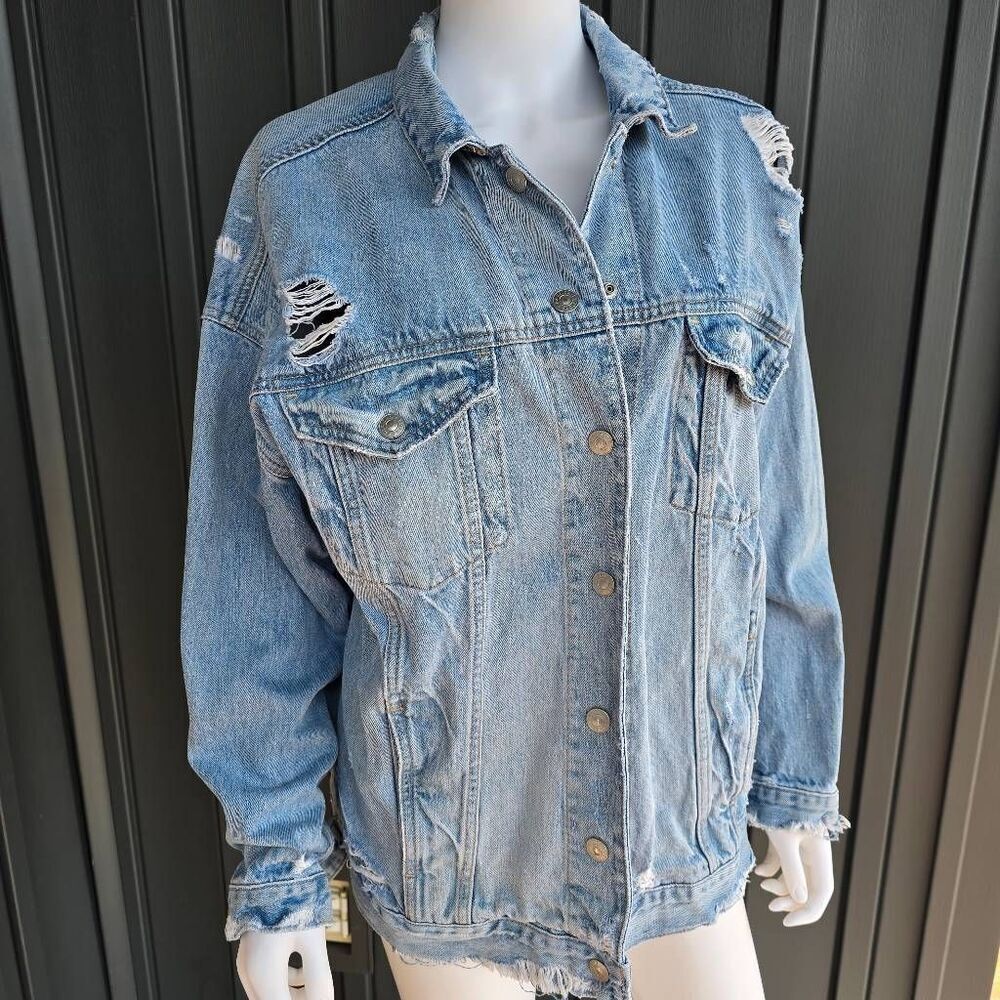 Draft ListingAmerican Eagle Oversized Distressed Denim Jacket - Sz. L